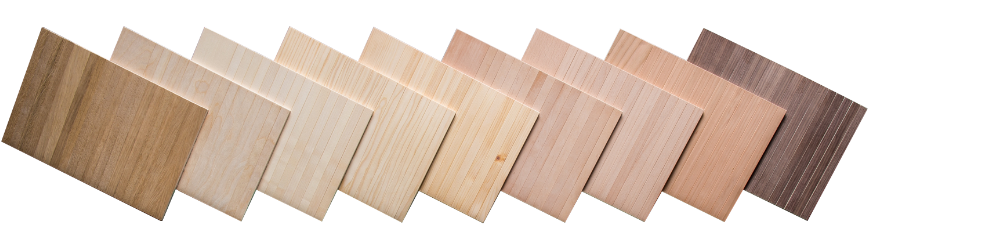 Aufgefächerte Holzmuster für Rollladenmatten in hellen Tönen