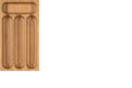 Besteckeinsatz aus Holz mit vier Mulden