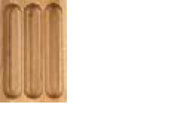 Besteckeinsatz aus Holz mit drei Längsmulden