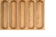 Besteckeinsatz aus Holz mit fünf Längsmulden