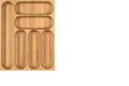 Besteckeinsatz aus Holz mit Eckmulde und Längsmulden