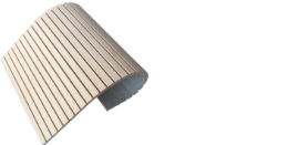 Gebogene Rollladenmatte aus Holzlamellen