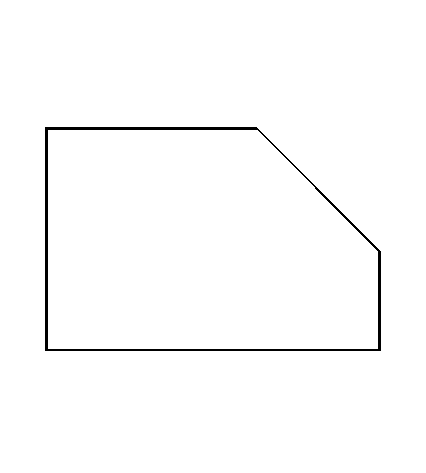 Umrisszeichnung eines Bauteils mit Schräge