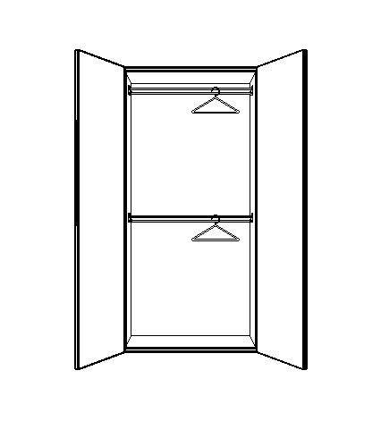 Schrankschema mit zwei Kleiderstangen
