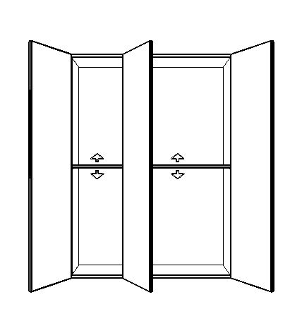 Schrankschema mit Kleiderstangen und Fachboden