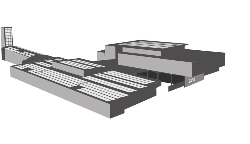 Illustration der Betriebsgebäude