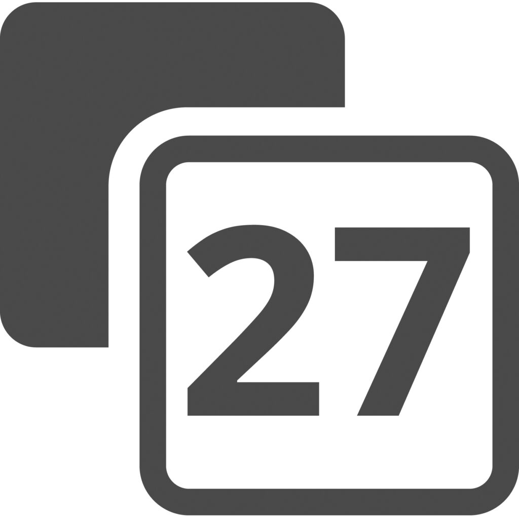 Symbol Dekorauswahl mit der Zahl 27