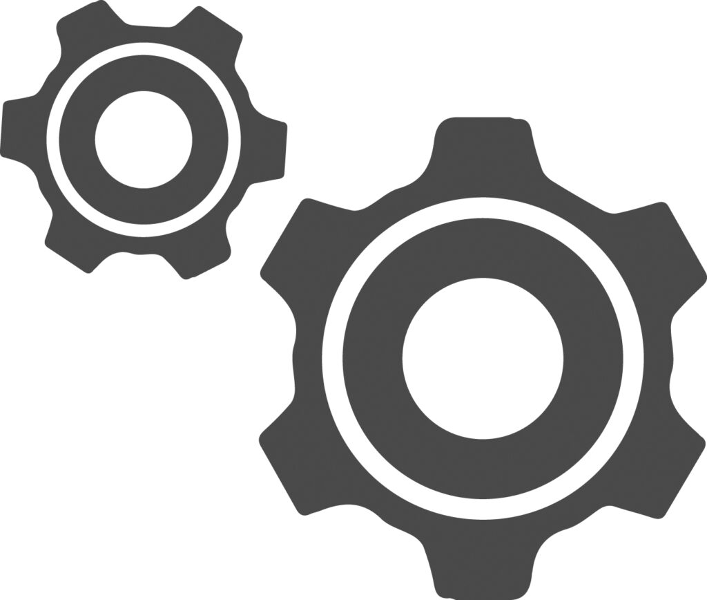Symbol Produktion mit Zahnrädern
